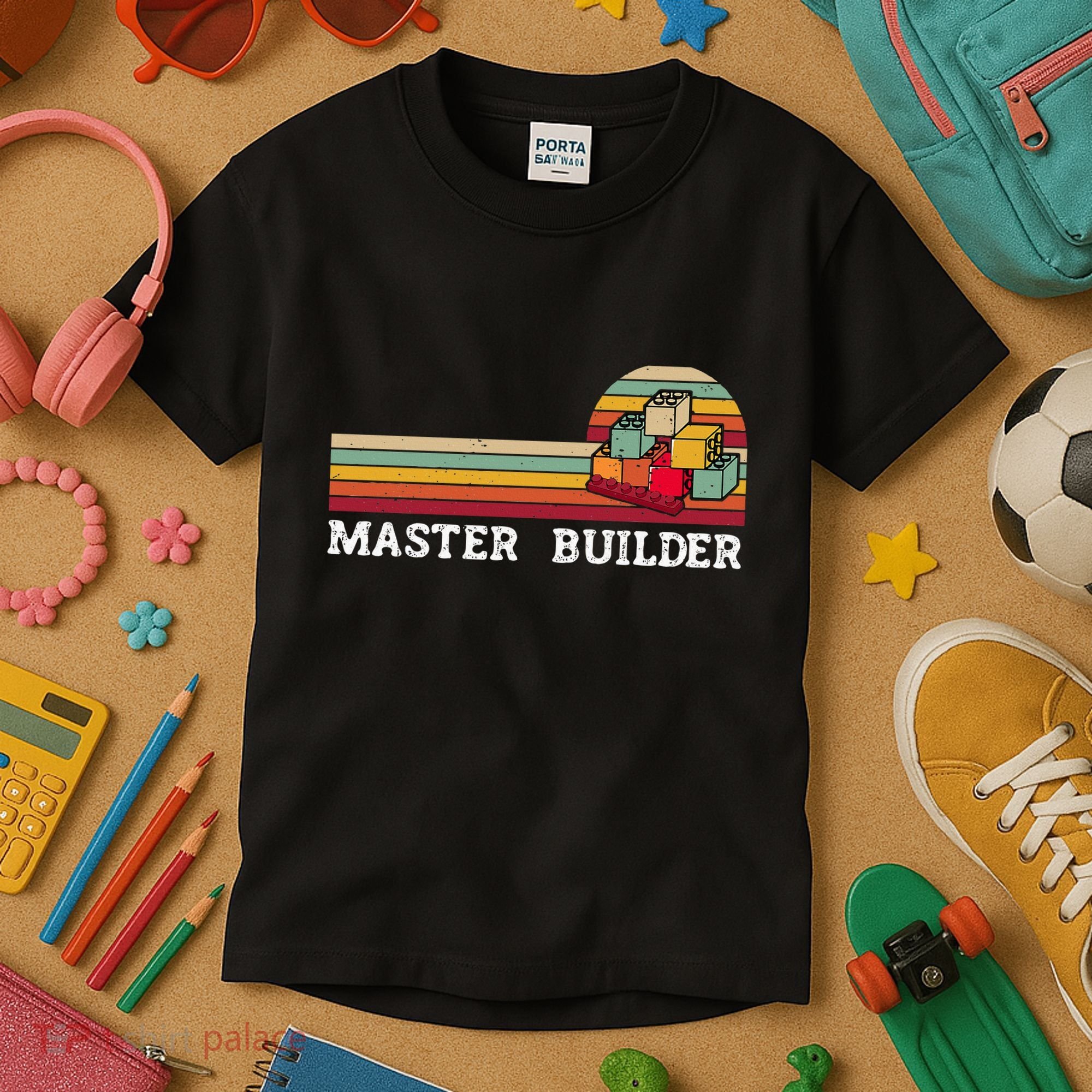Master Builder Cool Builder Building Blocks Set Toys Kids T-Shirt