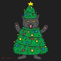 Meowy Black Cat Christmas Tree Funny Kitten Cat Owner Hat thumb 2