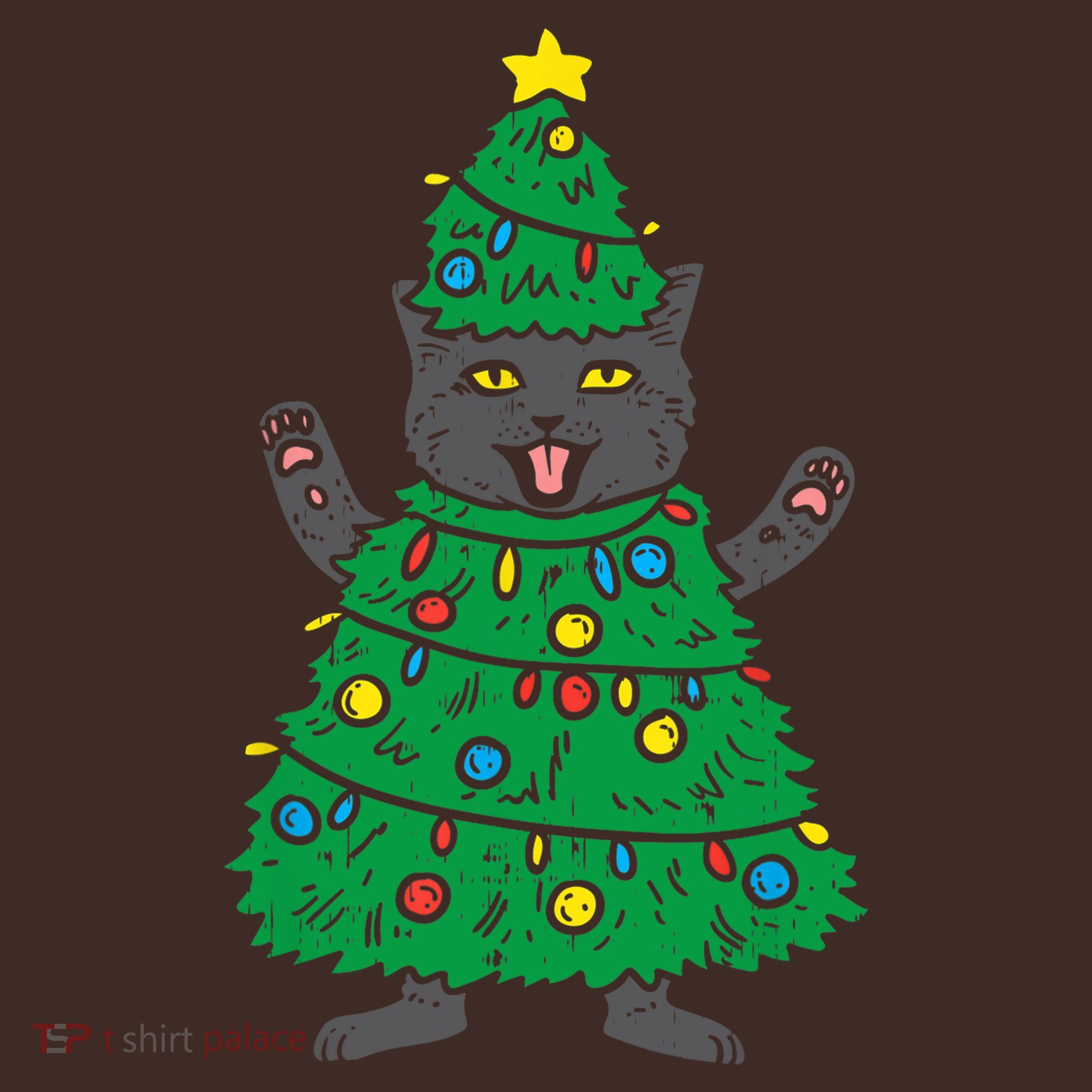 Meowy Black Cat Christmas Tree Funny Kitten Cat Owner Beanie