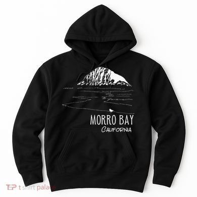 Morro Bay California Morro Rock Ca Drawing Souvenir Line Art Hoodie