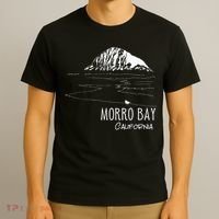 Morro Bay California Morro Rock Ca Drawing Souvenir Line Art T-Shirt thumb 3