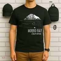 Morro Bay California Morro Rock Ca Drawing Souvenir Line Art T-Shirt thumb 6