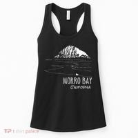 Morro Bay California Morro Rock Ca Drawing Souvenir Line Art Women's Tank Top thumb 0