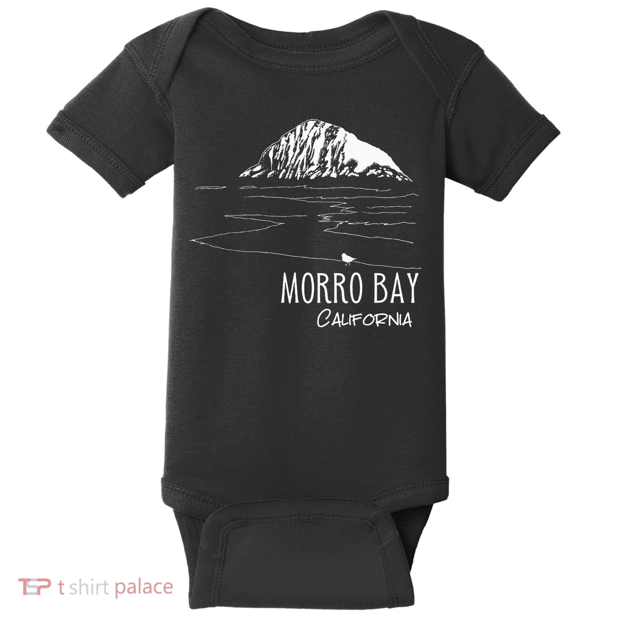 Morro Bay California Morro Rock Ca Drawing Souvenir Line Art Baby Bodysuit