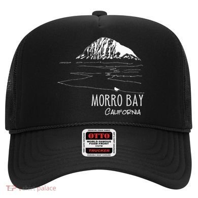 Morro Bay California Morro Rock Ca Drawing Souvenir Line Art Hat