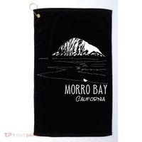 Morro Bay California Morro Rock Ca Drawing Souvenir Line Art Golf Towel thumb 0