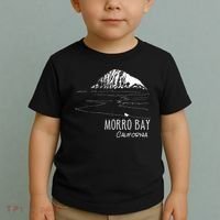 Morro Bay California Morro Rock Ca Drawing Souvenir Line Art Toddler T-Shirt thumb 2