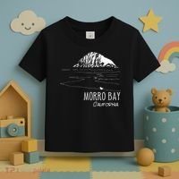Morro Bay California Morro Rock Ca Drawing Souvenir Line Art Toddler T-Shirt thumb 3