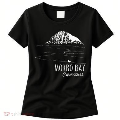 Morro Bay California Morro Rock Ca Drawing Souvenir Line Art Women's T-Shirt