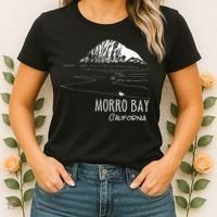 Morro Bay California Morro Rock Ca Drawing Souvenir Line Art Women's T-Shirt thumb 2