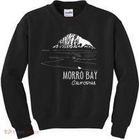 Morro Bay California Morro Rock Ca Drawing Souvenir Line Art Kids Sweatshirt thumb 0