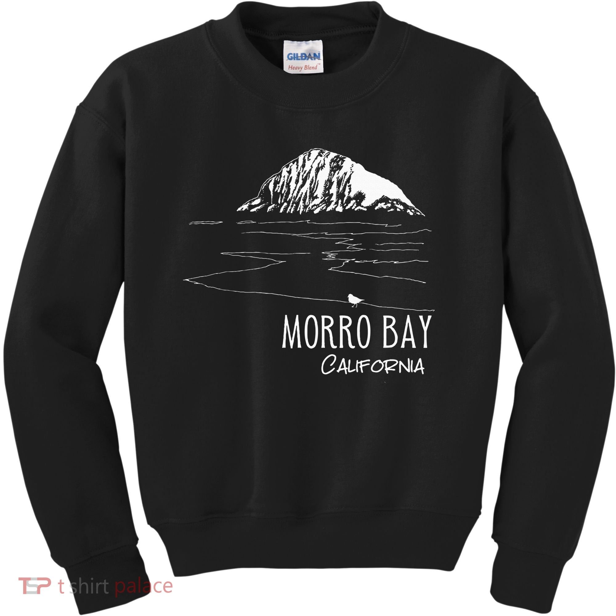 Morro Bay California Morro Rock Ca Drawing Souvenir Line Art Kids Sweatshirt