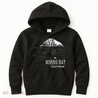 Morro Bay California Morro Rock Ca Drawing Souvenir Line Art Kids Hoodie thumb 0