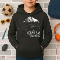 Morro Bay California Morro Rock Ca Drawing Souvenir Line Art Kids Hoodie thumb 2