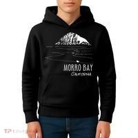 Morro Bay California Morro Rock Ca Drawing Souvenir Line Art Kids Hoodie thumb 4