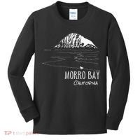 Morro Bay California Morro Rock Ca Drawing Souvenir Line Art Kids Long Sleeve Shirt thumb 0