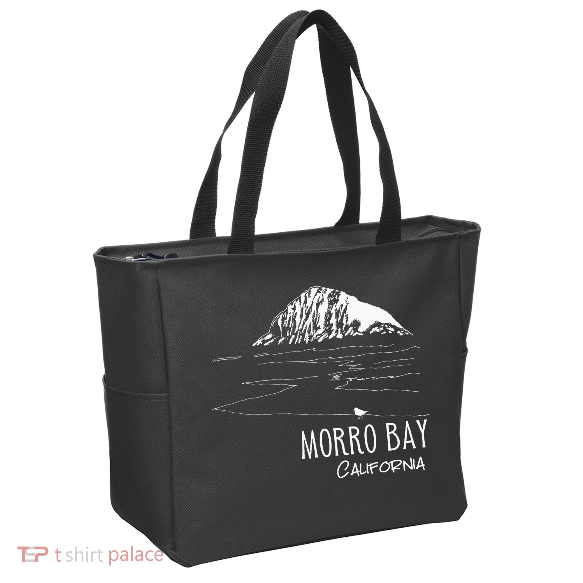 Morro Bay California Morro Rock Ca Drawing Souvenir Line Art Tote Bag
