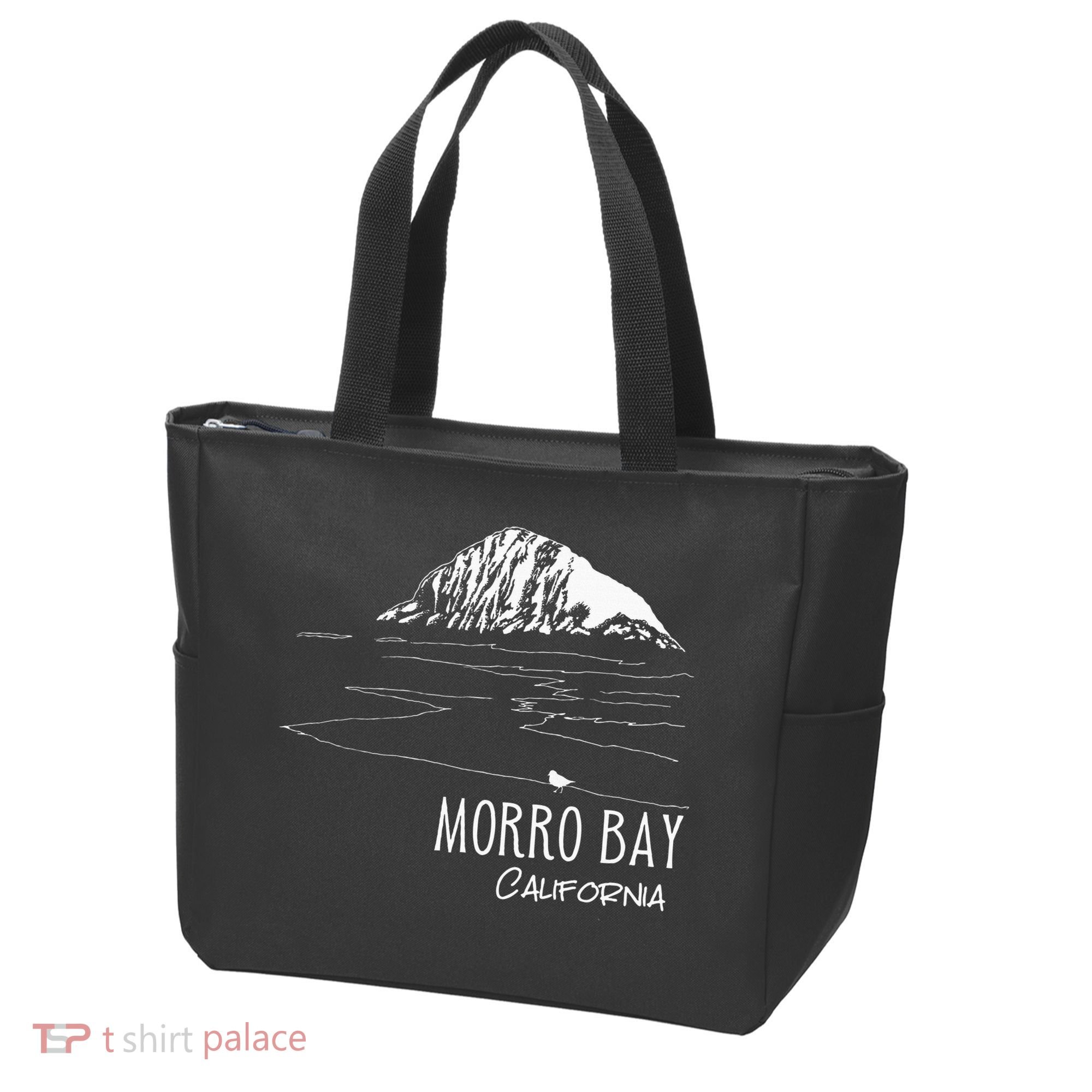 Morro Bay California Morro Rock Ca Drawing Souvenir Line Art Tote Bag
