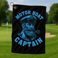 Motor Boat Captain Golf Towel thumb 1