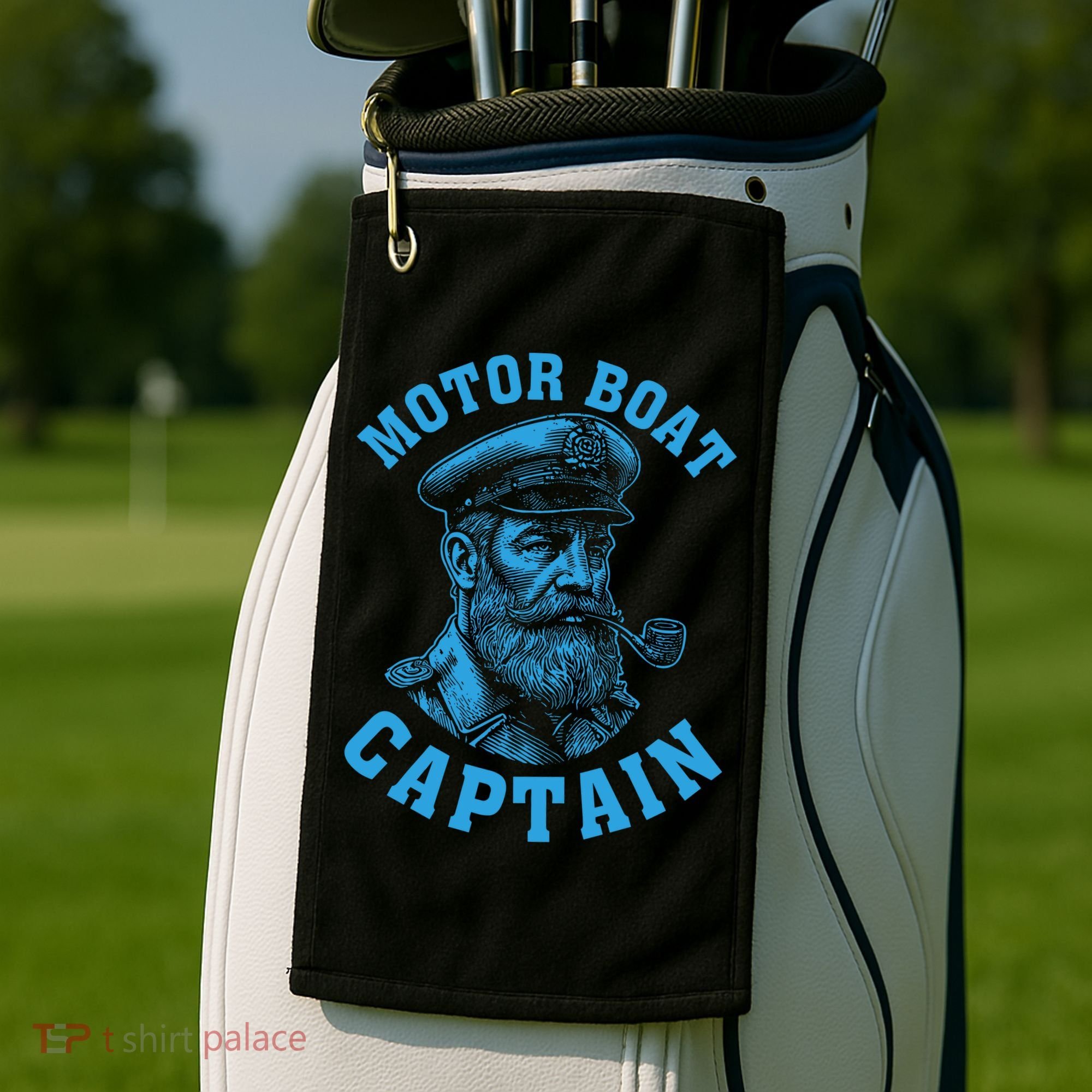 Motor Boat Captain Golf Towel