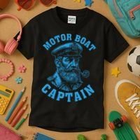 Motor Boat Captain Kids T-Shirt thumb 3