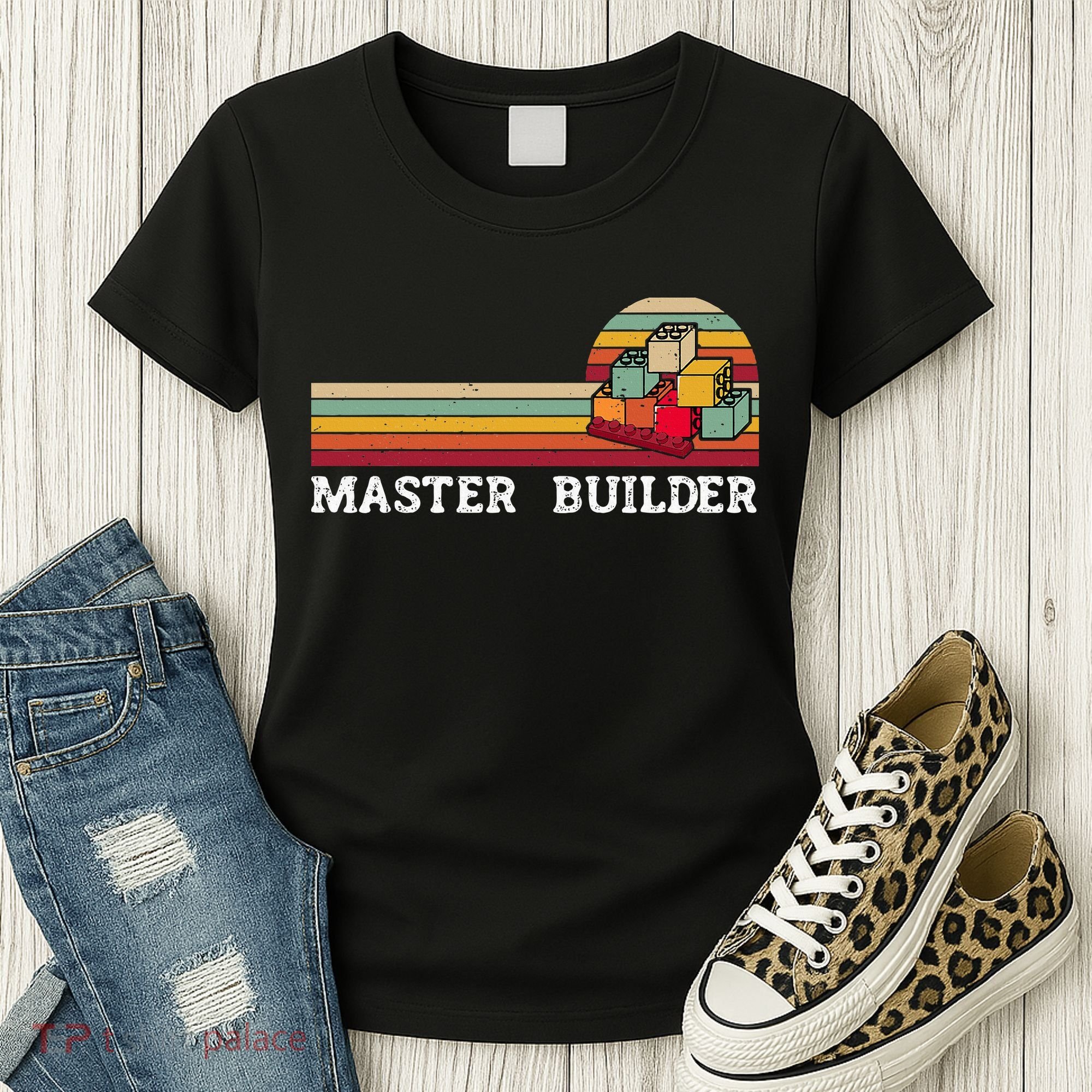 Master Builder Cool Builder Building Blocks Set Toys Women's T-Shirt