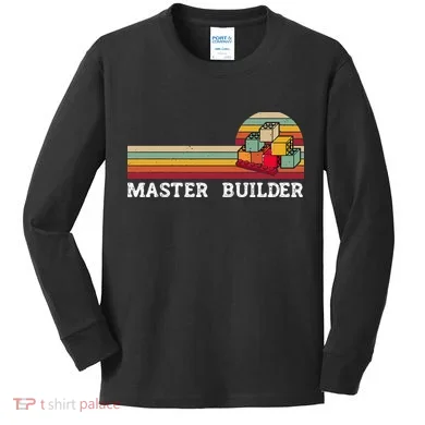Master Builder Cool Builder Building Blocks Set Toys Kids Long Sleeve Shirt