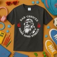 Monkey Bad Choices Make Good Stories Kids T-Shirt thumb 3