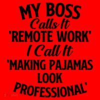 My Boss Calls It Remote Work Sarcastic Joke Humor Saying Santa Hat thumb 1