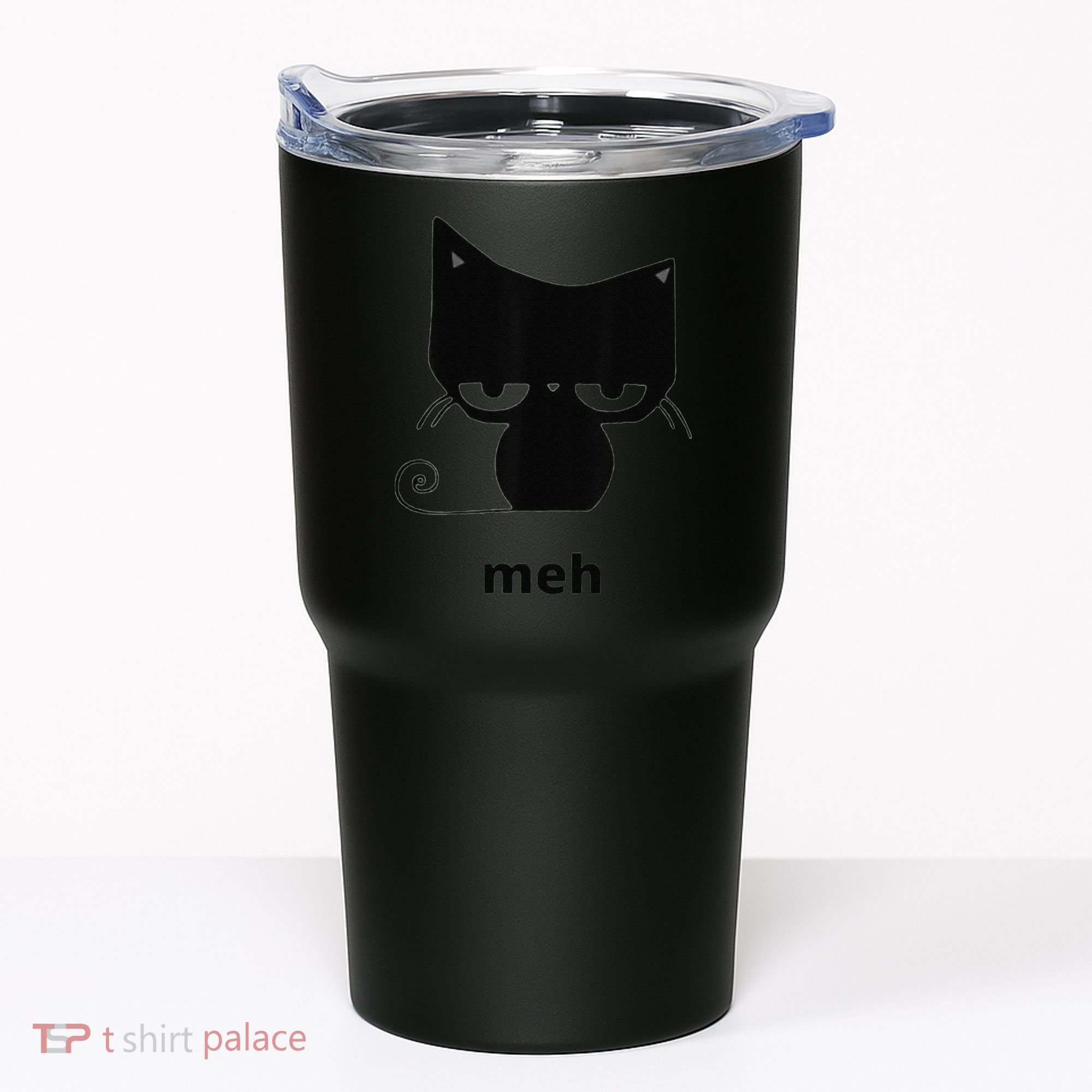 Meh Black Cat Funny Tumbler