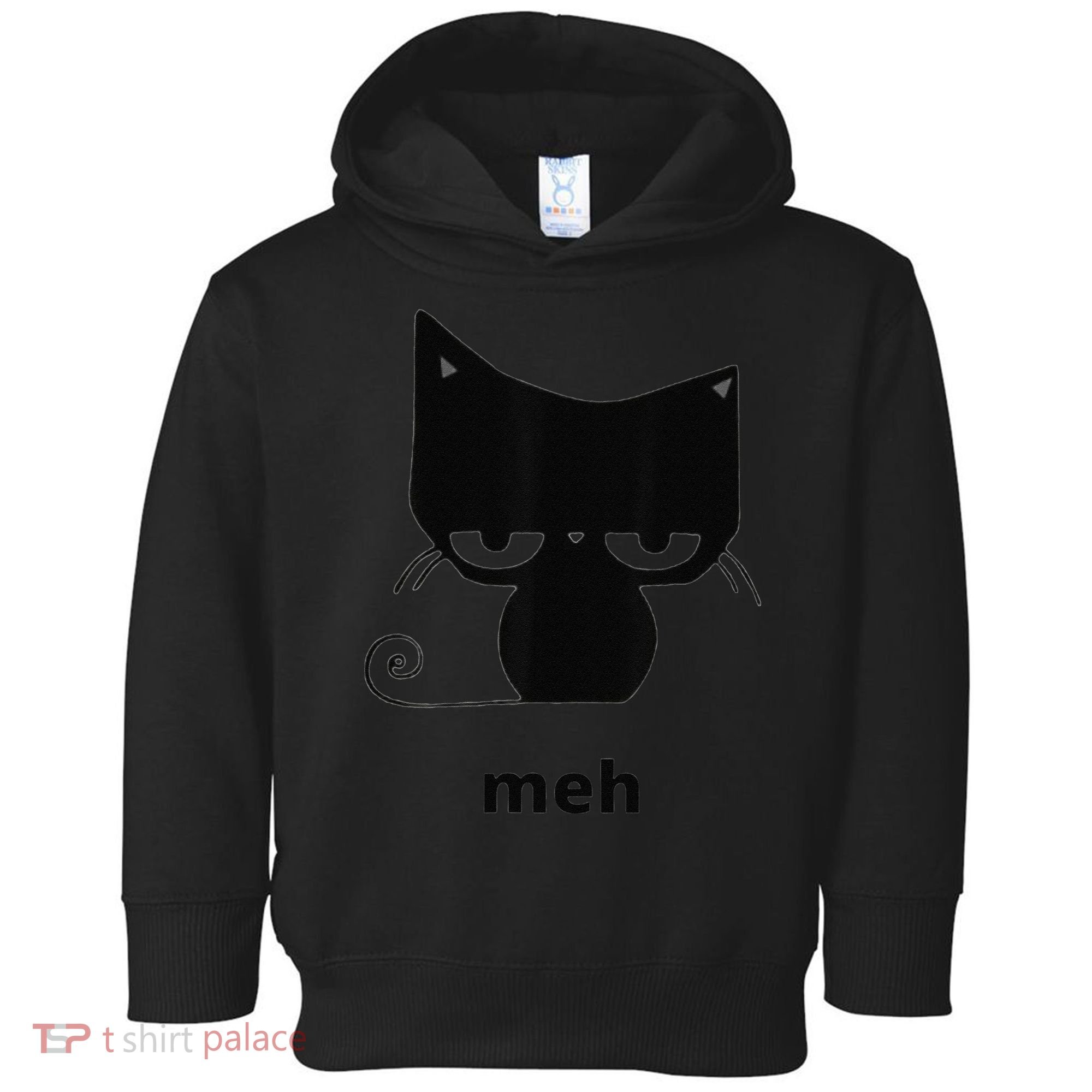 Meh Black Cat Funny Toddler Hoodie