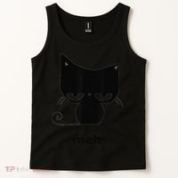 Meh Black Cat Funny Tank Top thumb 2