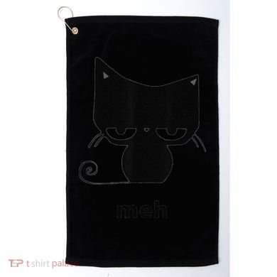 Meh Black Cat Funny Golf Towel