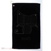 Meh Black Cat Funny Golf Towel thumb 0