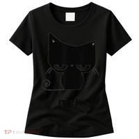 Meh Black Cat Funny Women's T-Shirt thumb 0