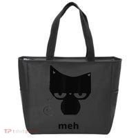 Meh Black Cat Funny Tote Bag thumb 0