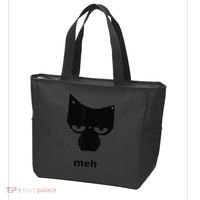 Meh Black Cat Funny Tote Bag thumb 3