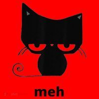 Meh Black Cat Funny Santa Hat thumb 1