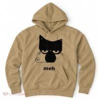 Meh Black Cat Funny Hoodie thumb 0