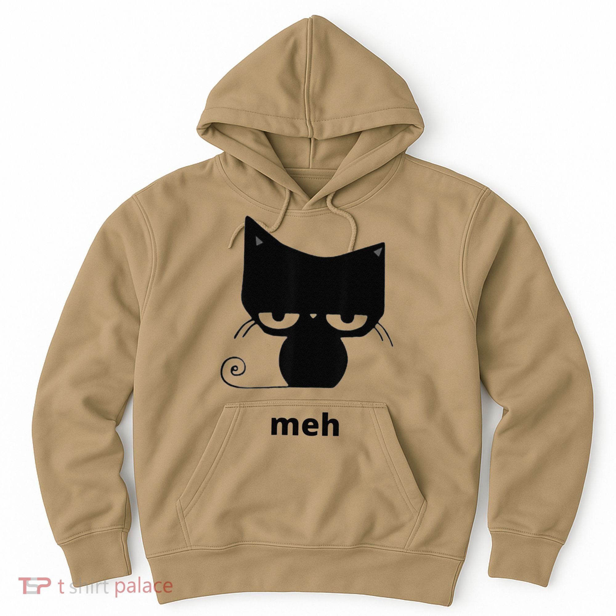 Meh Black Cat Funny Hoodie