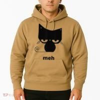 Meh Black Cat Funny Hoodie thumb 2