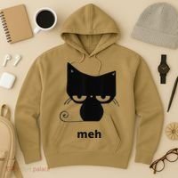 Meh Black Cat Funny Hoodie thumb 3