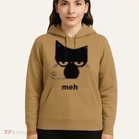 Meh Black Cat Funny Hoodie thumb 5