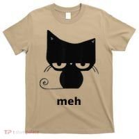 Meh Black Cat Funny T-Shirt thumb 0