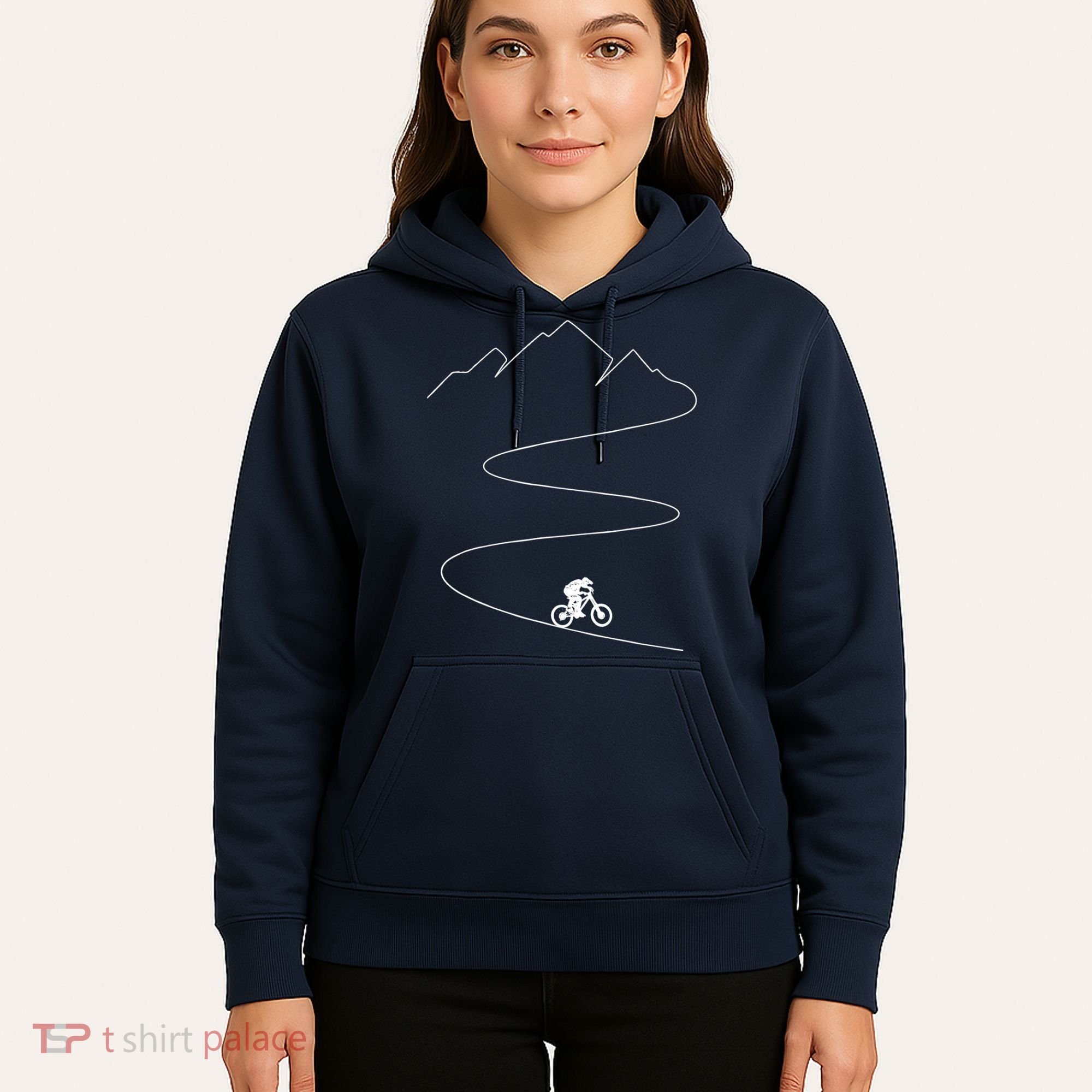 Mountain Biking Cyclist Rider Bicycle Single Track Riding Hoodie