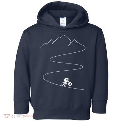Mountain Biking Cyclist Rider Bicycle Single Track Riding Toddler Hoodie