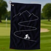 Mountain Biking Cyclist Rider Bicycle Single Track Riding Golf Towel thumb 1