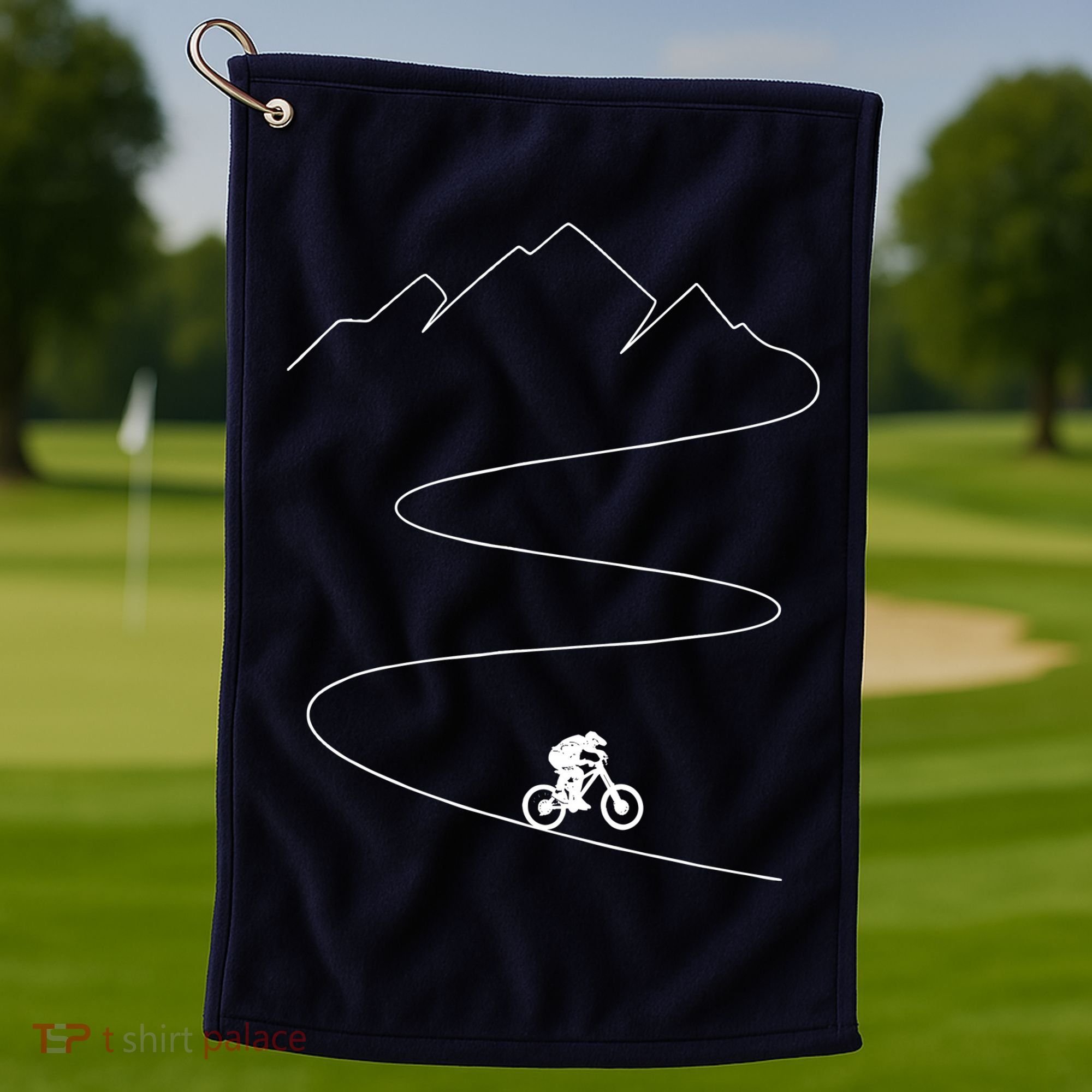 Mountain Biking Cyclist Rider Bicycle Single Track Riding Golf Towel