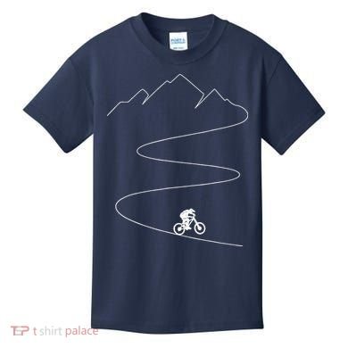 Mountain Biking Cyclist Rider Bicycle Single Track Riding Kids T-Shirt