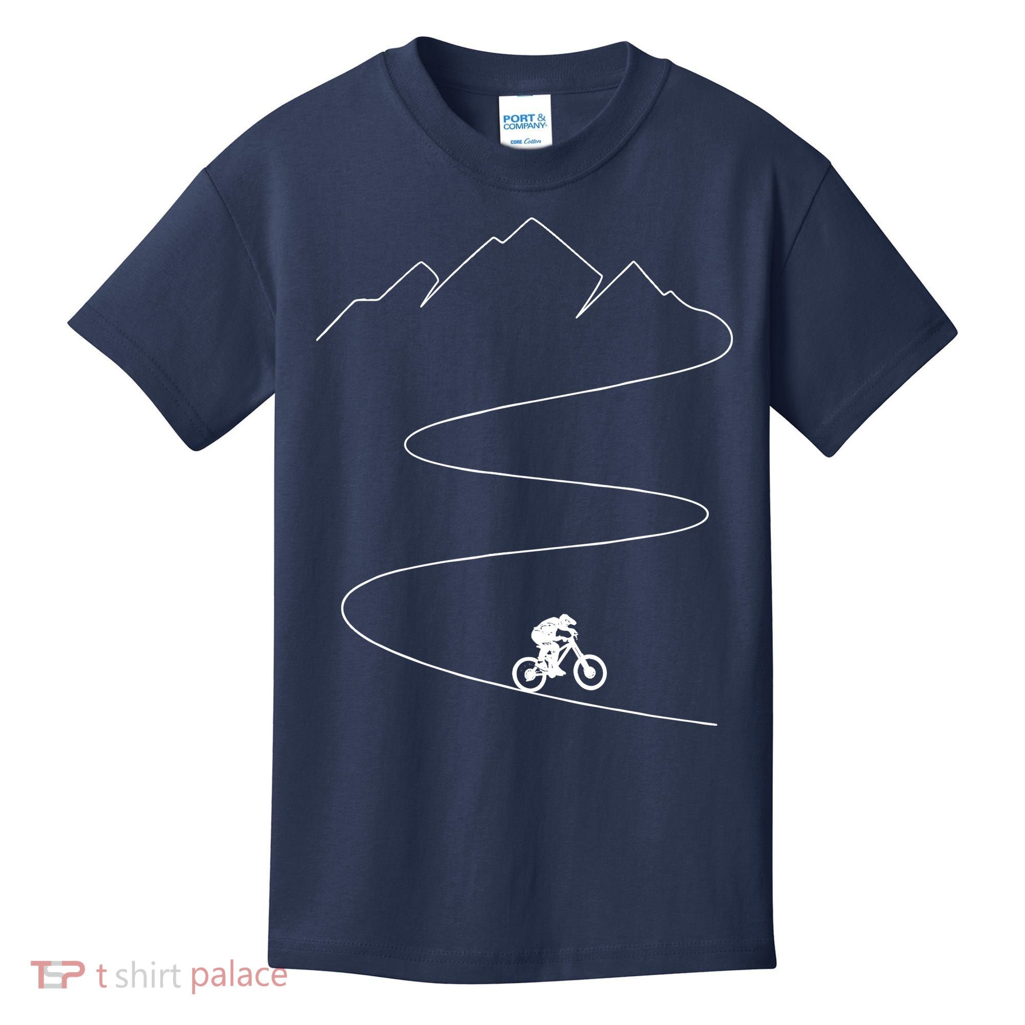 Mountain Biking Cyclist Rider Bicycle Single Track Riding Kids T-Shirt